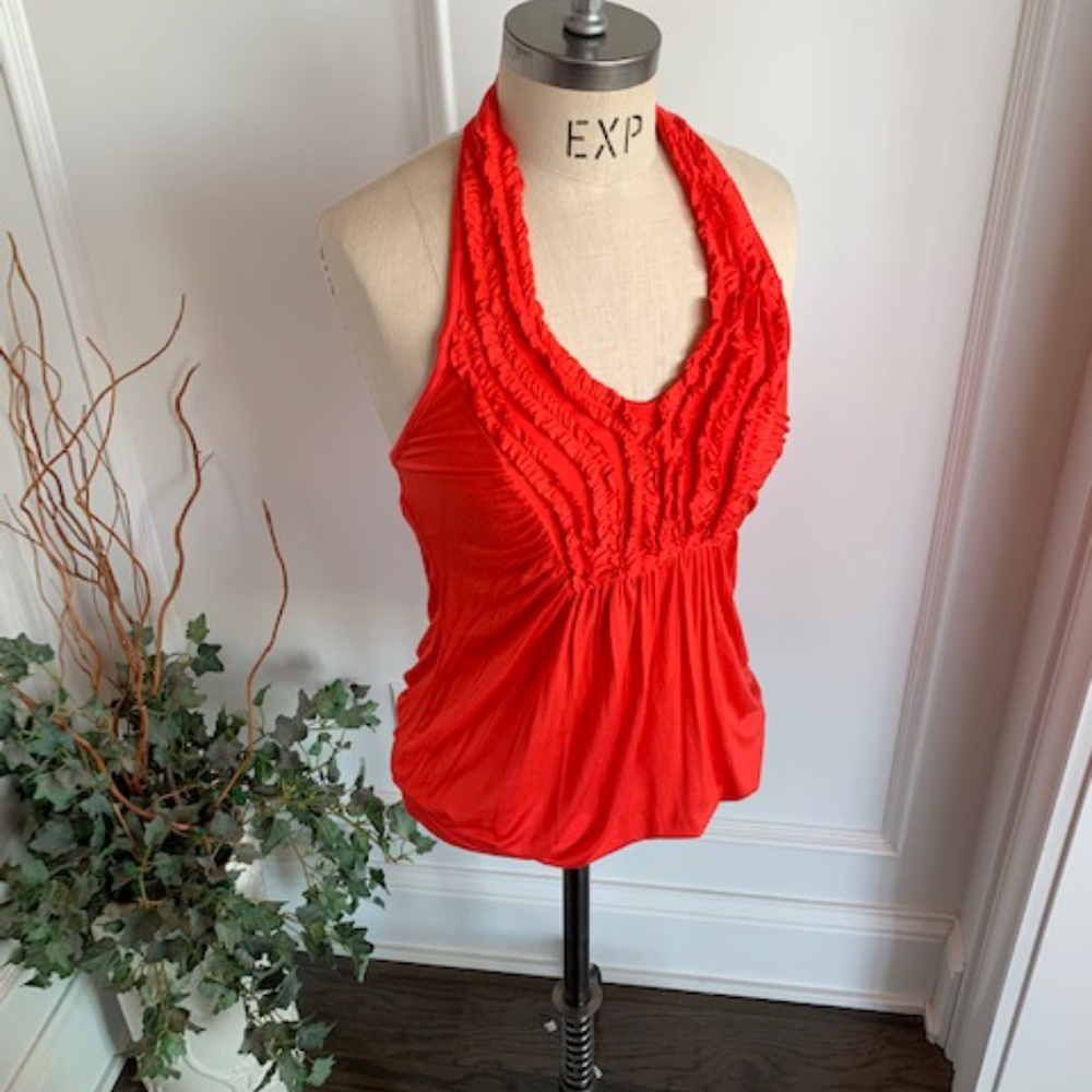 Twenty-one Red-Orange Halter Knit Top